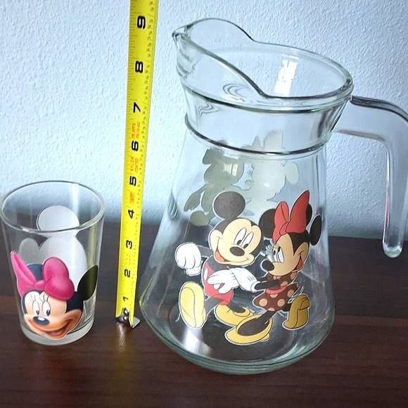 Disney Mickey Minnie Mouse Pitcher And Glasses Set Juice Water Drink Glass Kids - Picture 16 of 16